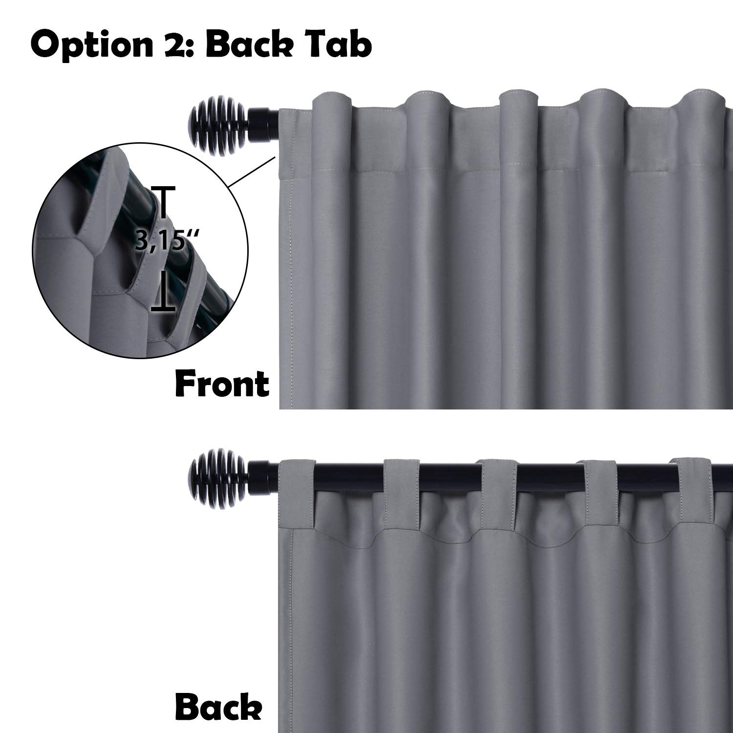 DWCN 1 Panel Wide Width Blackout Curtain, Room Divider Curtains-3