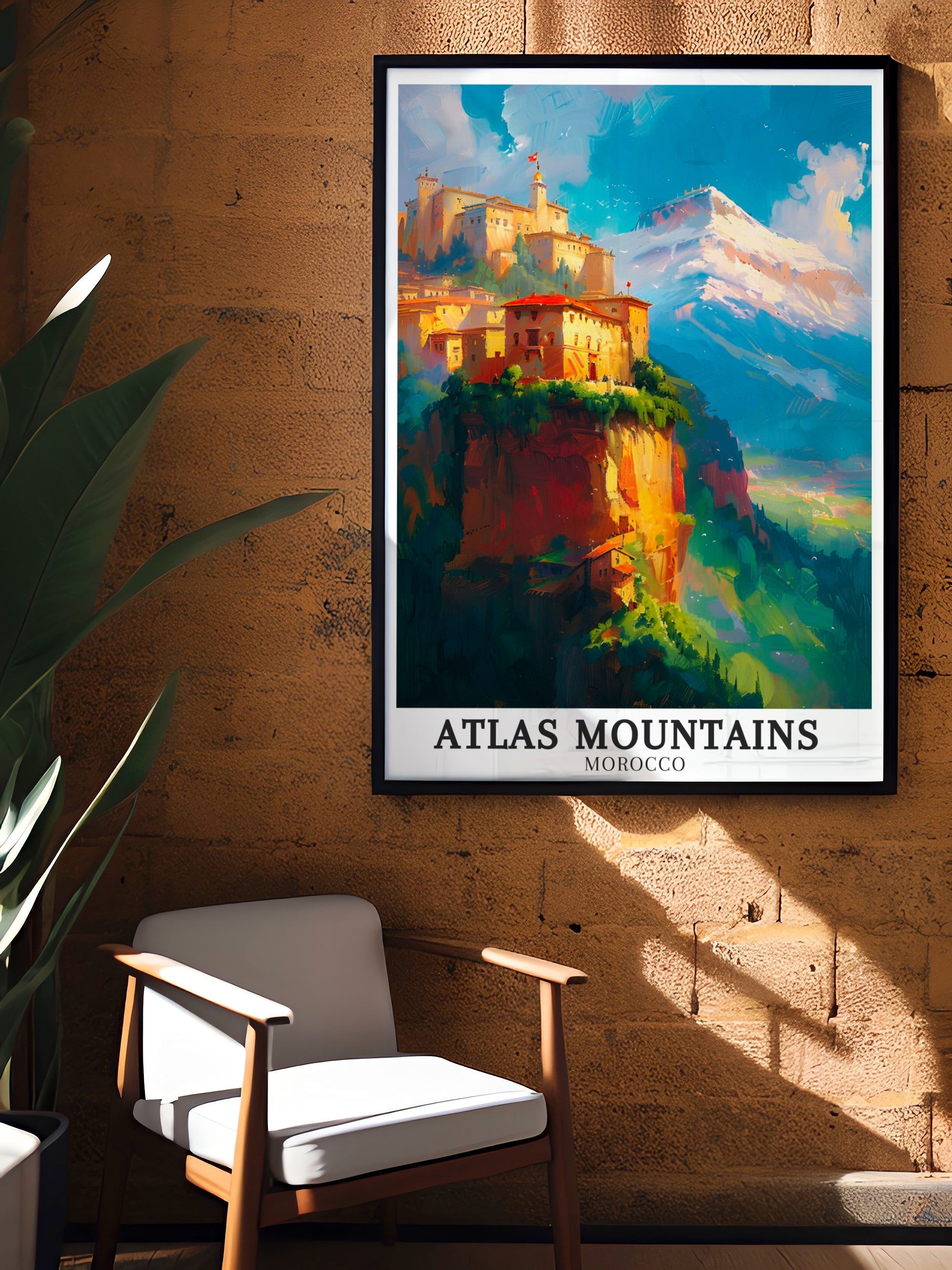 Atlas Mountains Poster Print - Atlas Mountains Art Print - Mount Toubkal Travel Poster - Imlil Valley Wall Decor - Morocco Artwork-3