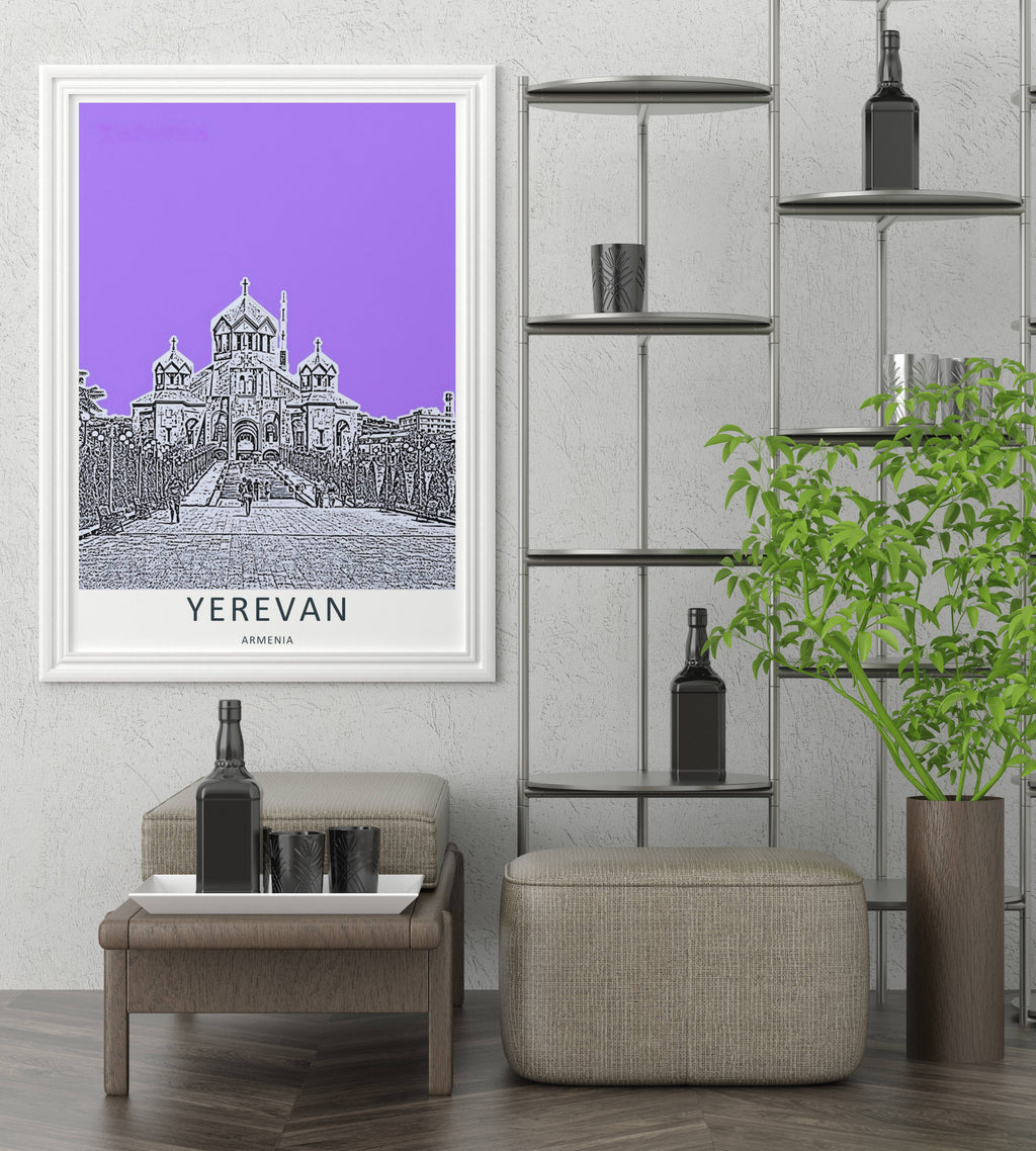 Yerevan Armenia City Print: Saint Gregory the Illuminator Cathedral Art-3