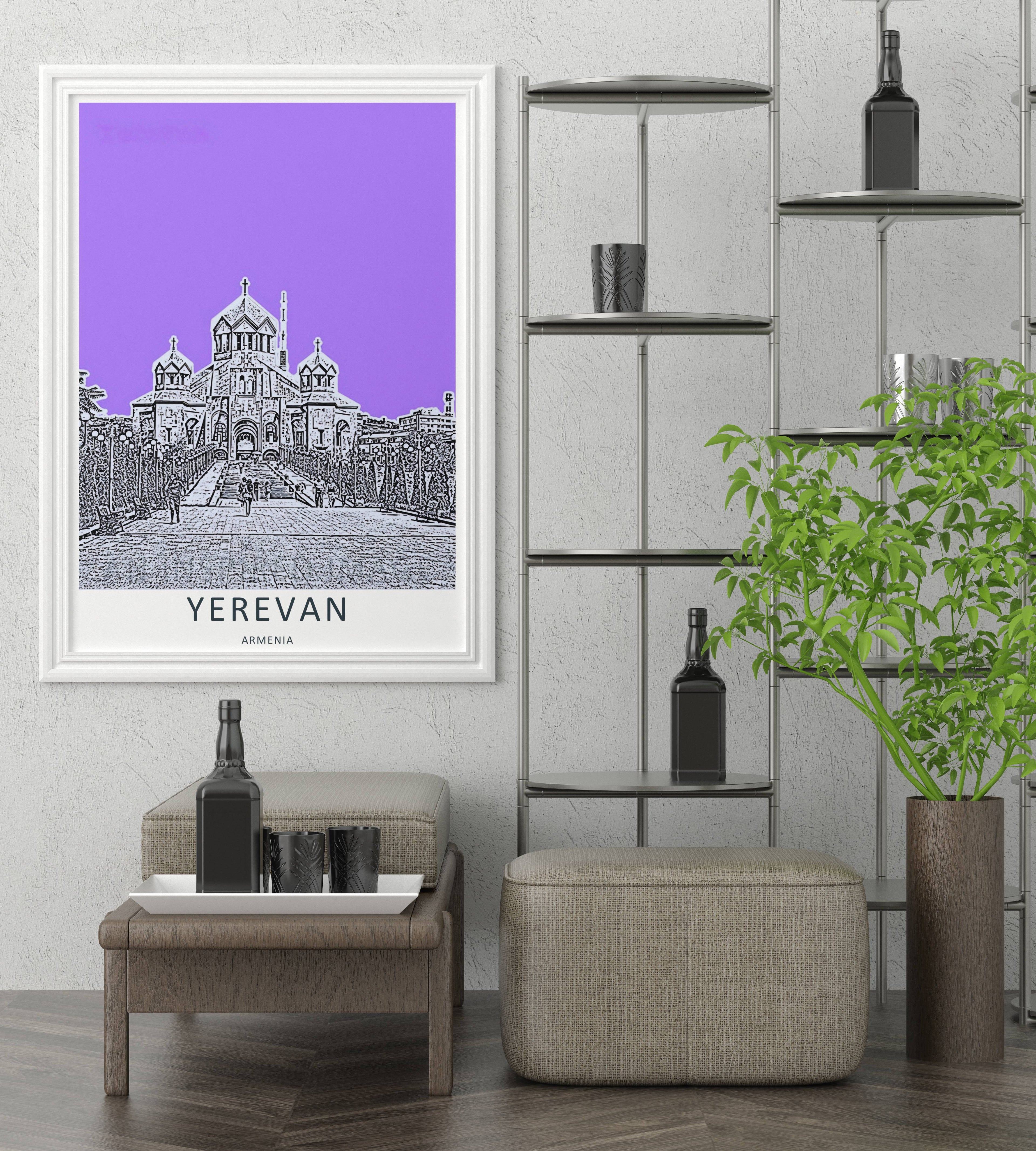 Yerevan Armenia City Print: Saint Gregory the Illuminator Cathedral Art-3