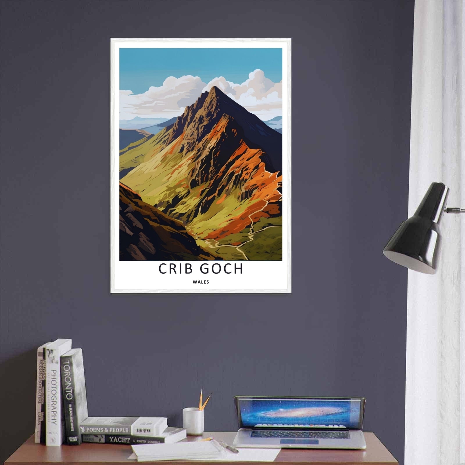 Garnedd Ugain Snowdonia Art Print: Crib Goch Wales Poster Decor-1