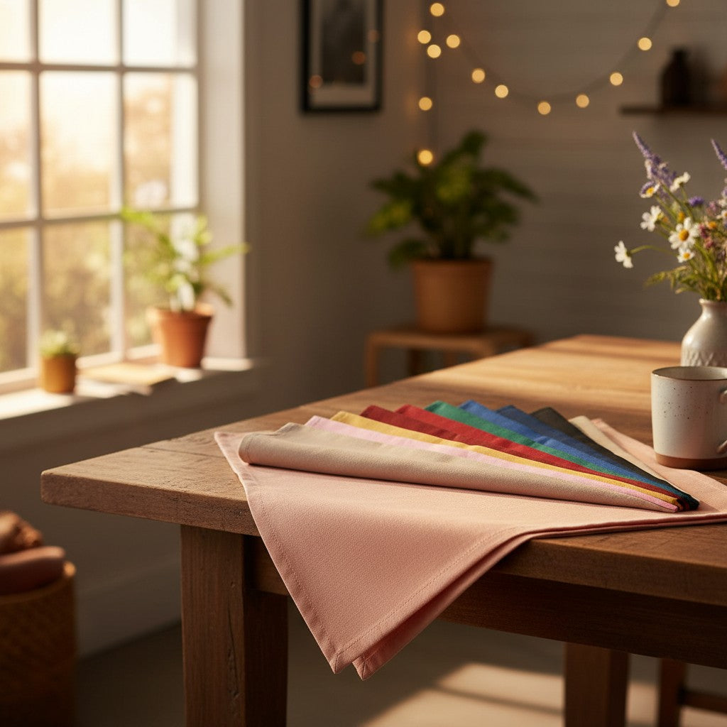 MJS 100% Spun Polyester 2 PLY Table Linens Napkins-17