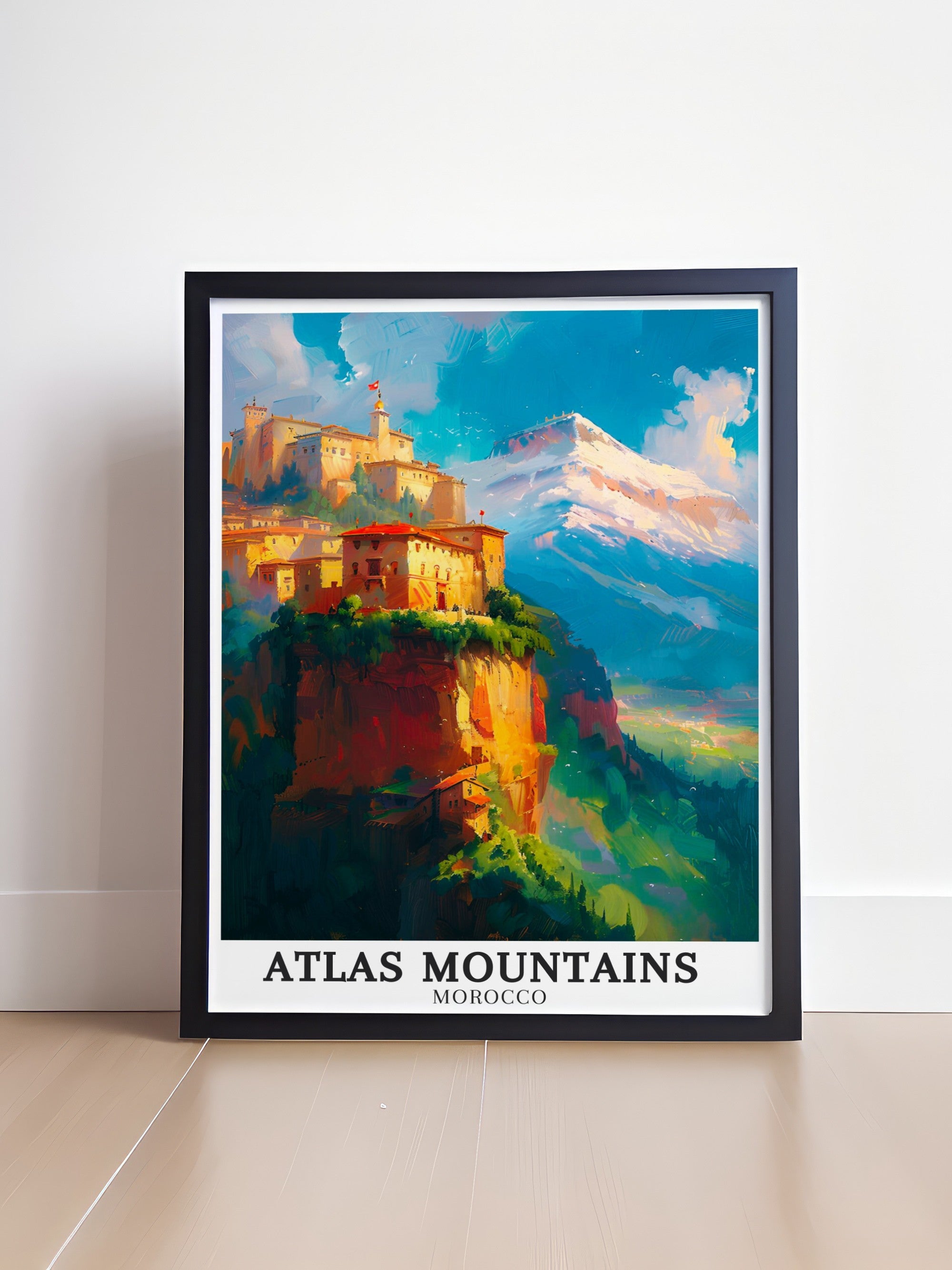 Atlas Mountains Poster Print - Atlas Mountains Art Print - Mount Toubkal Travel Poster - Imlil Valley Wall Decor - Morocco Artwork-2