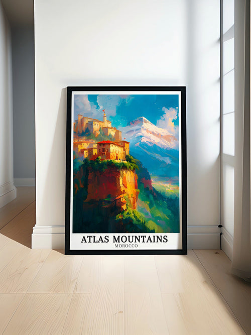 Atlas Mountains Poster Print - Atlas Mountains Art Print - Mount Toubkal Travel Poster - Imlil Valley Wall Decor - Morocco Artwork-0