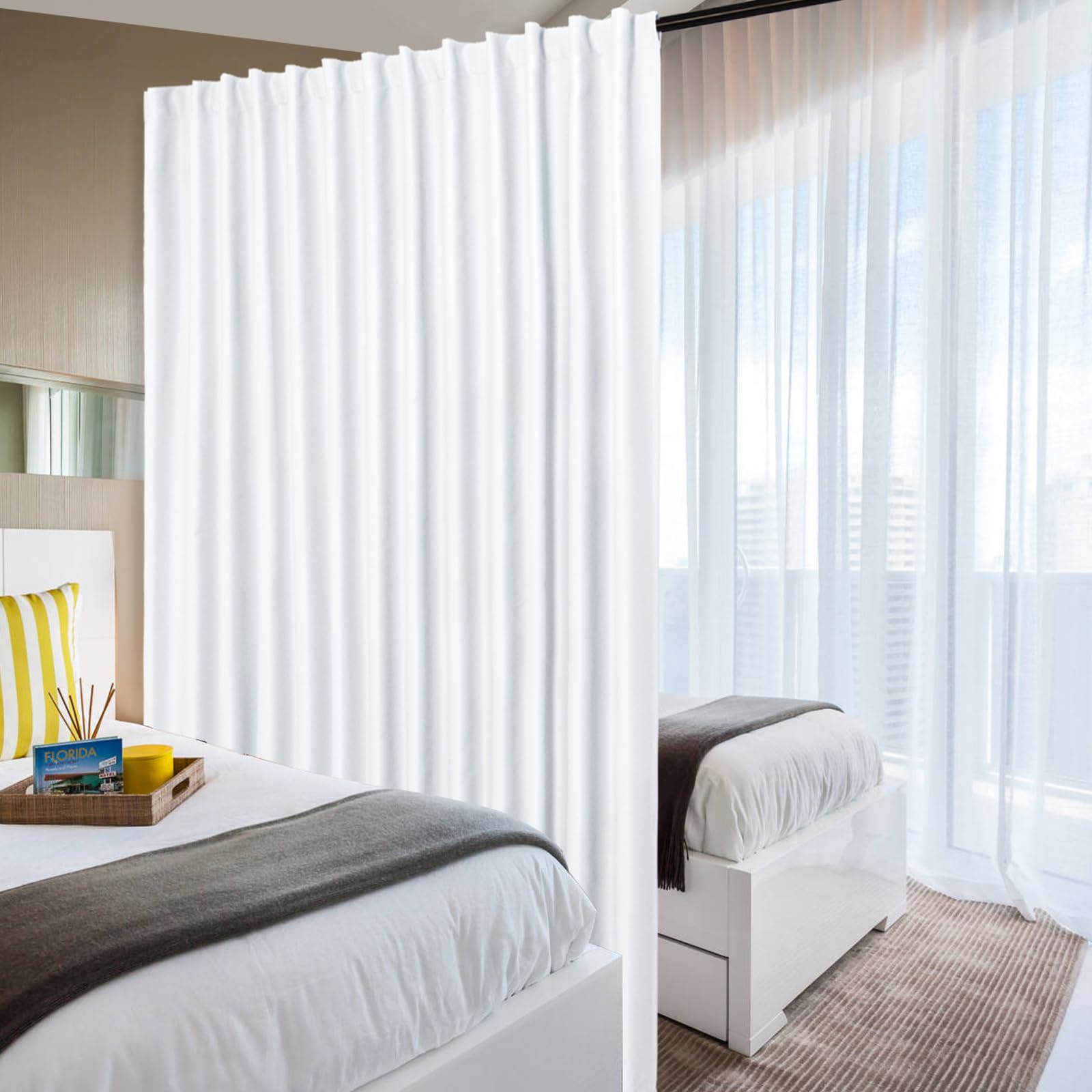 DWCN 1 Panel Wide Width Blackout Curtain, Room Divider Curtains-9